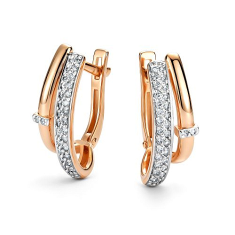 Серьги из золота с бриллиантом Алькор 26899-100 26899-100