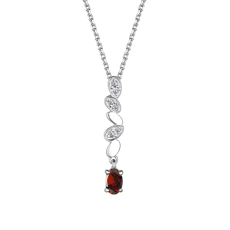 Колье из серебра с фианитом и с гранатом Алькор 06-3473/00гр-00 06-3473/00гр-00
