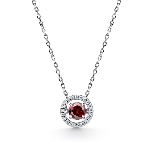 Колье из серебра с фианитом и с гранатом Алькор 06-4751/00гр-00 06-4751/00гр-00