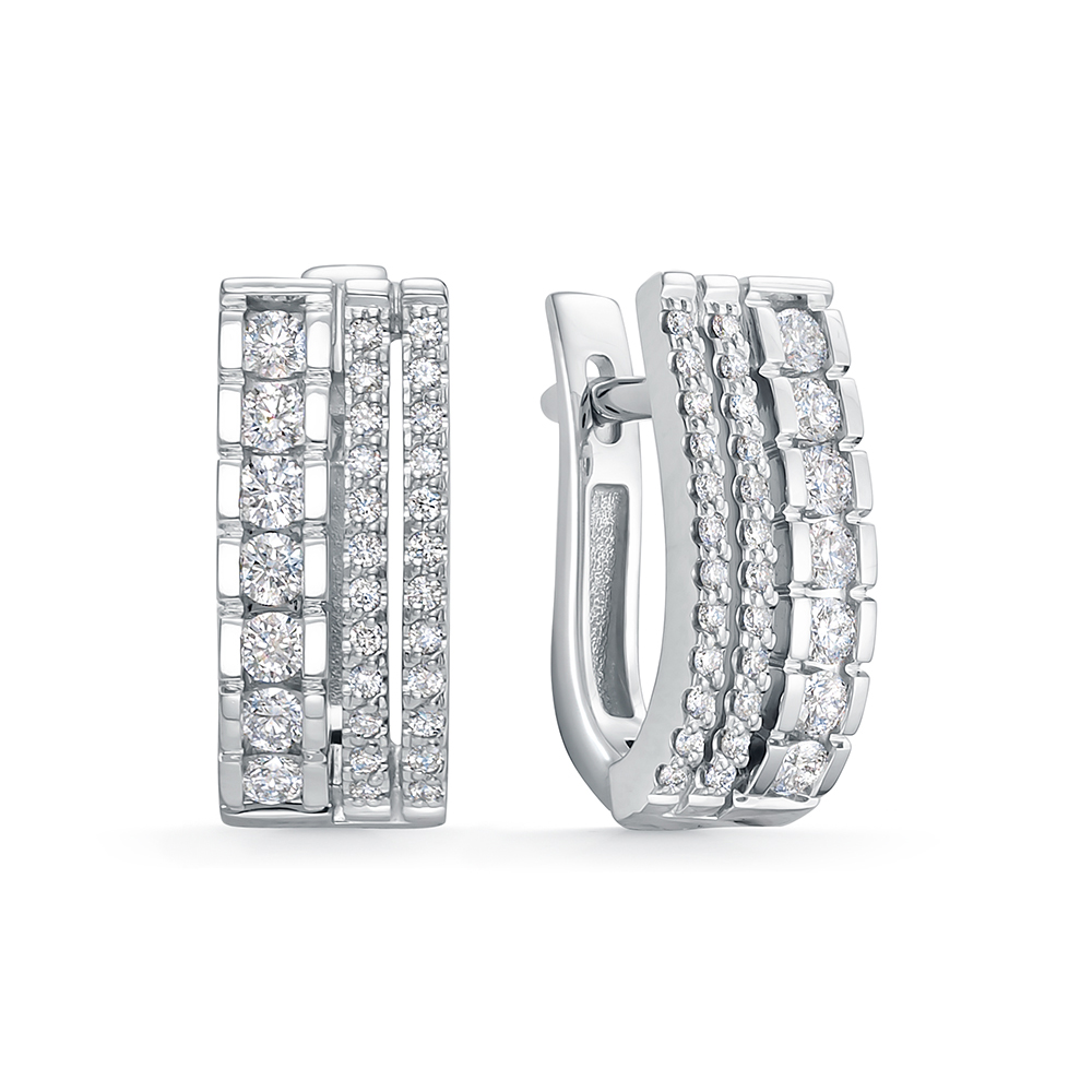 Серьги из белого золота с бриллиантом ЮК ЛЕТО 972-2200 972-2200