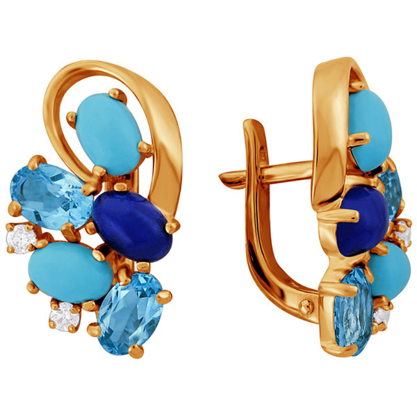 Серьги из серебра с фианитом и с аметистом Голд Стрим 20981026 20981026