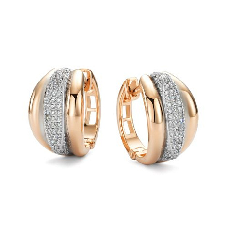 Серьги из золота с бриллиантом Алькор 26956-100 26956-100