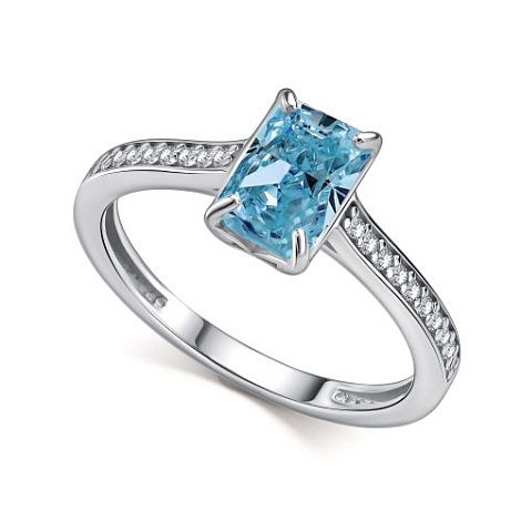 Кольцо из серебра с фианитом и с бриллиантом Алькор 01-4761/0бт9-00 01-4761/0бт9-00