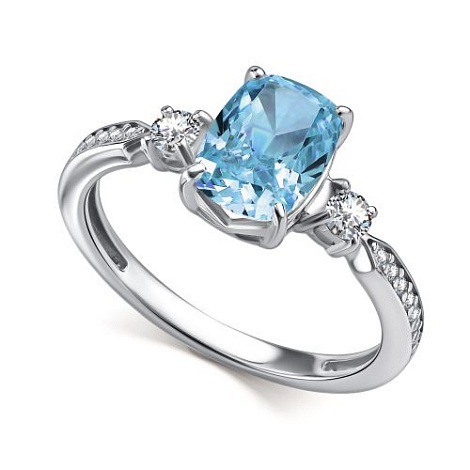 Кольцо из серебра с фианитом и с бриллиантом Алькор 01-4762/0бт9-00 01-4762/0бт9-00