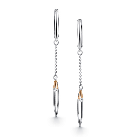 Серьги из серебра с бриллиантом Алькор 02-1793/000б-00 02-1793/000б-00