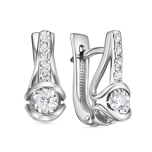 Серьги из белого золота с бриллиантом KABAROVSKY 12-12270-1000 12-12270-1000