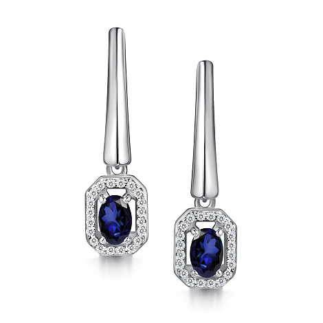 Серьги из серебра с фианитом Алькор 02-4564/000с-00 02-4564/000с-00