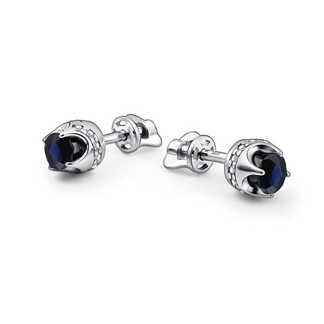 Серьги пусеты из серебра с фианитом Алькор 02-5185/000с-00 02-5185/000с-00