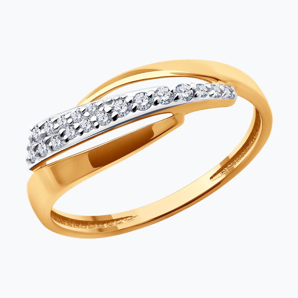 Кольцо из золота с фианитом DIAMANT 51-110-02103-1 51-110-02103-1