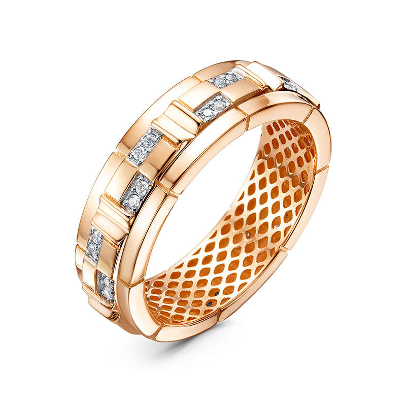 Кольцо из золота с фианитом Дельта дф1102214р/17.5 дф1102214р/17.5
