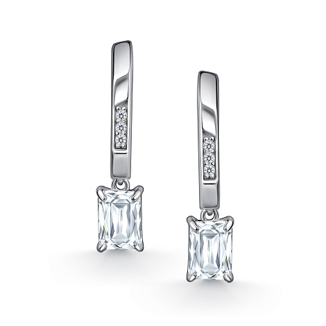 Серьги из серебра с фианитом Алькор 02-4851/00гх-00 02-4851/00гх-00