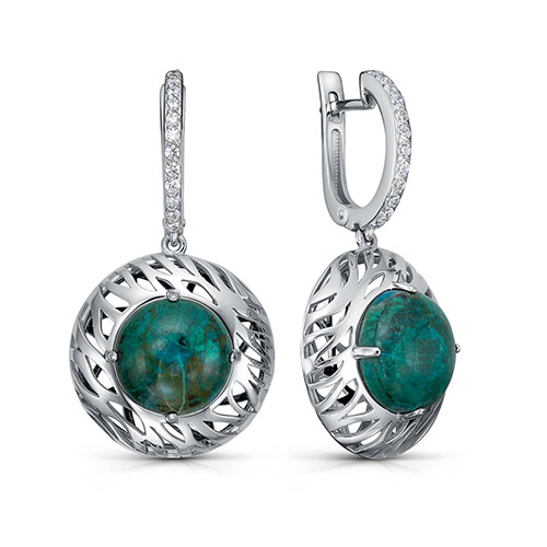 Серьги из серебра с фианитом KABAROVSKY 12-1002-24200 12-1002-24200