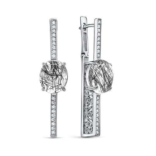 Серьги из серебра с фианитом и с кварцем KABAROVSKY 12-579-5189 12-579-5189