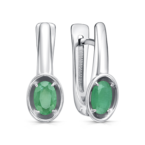 Серьги из серебра с изумрудом KABAROVSKY 12-501-1200 12-501-1200