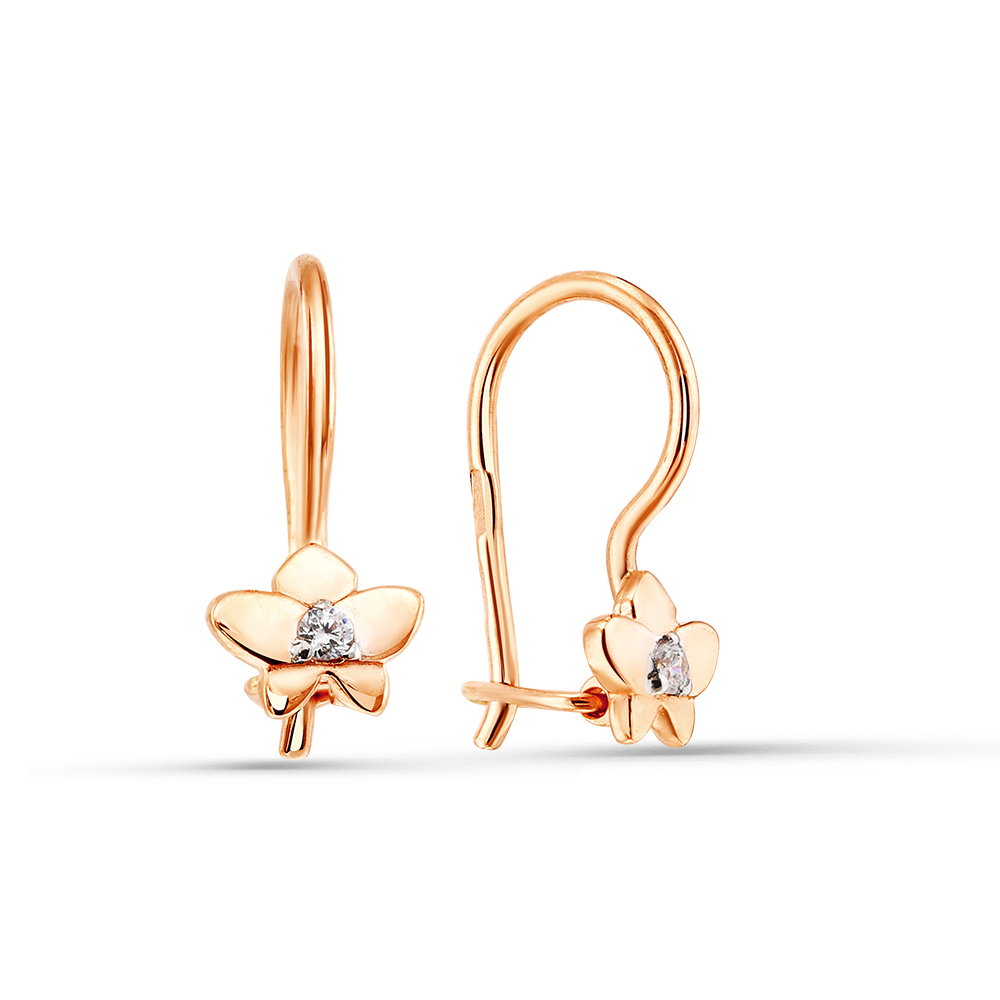 Серьги детские из золота с фианитом Золотая подкова 815-01768-10-00-20-00 815-01768-10-00-20-00