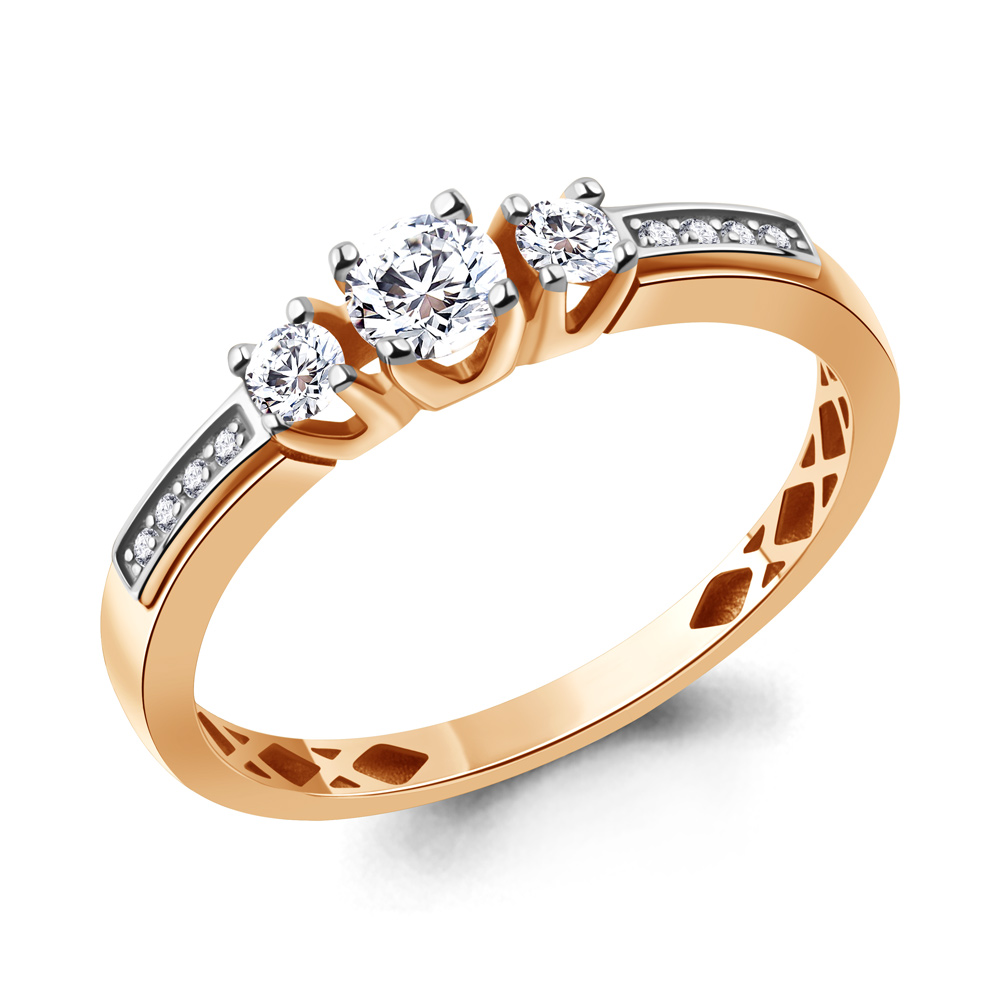 Кольцо из золота с фианитом AQUAMARINE 600366.1 600366.1