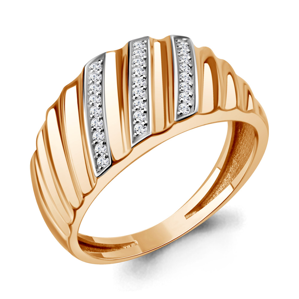 Кольцо из золота с фианитом AQUAMARINE 600976.1 600976.1