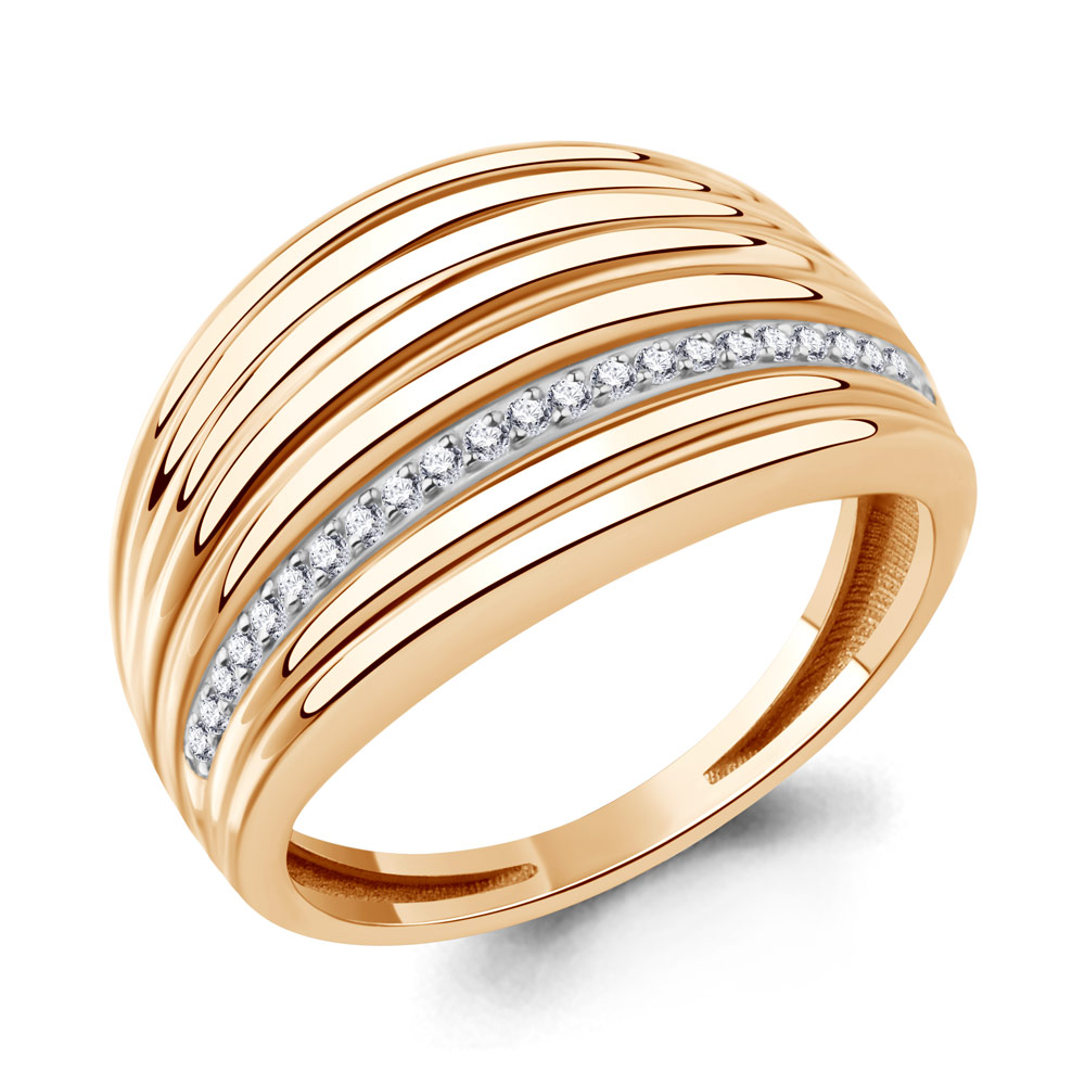 Кольцо из золота с фианитом AQUAMARINE 601016.1 601016.1