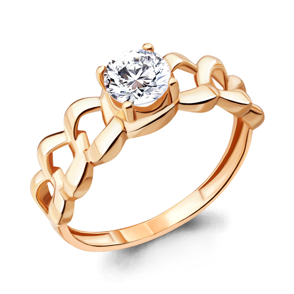 Кольцо из золота с фианитом AQUAMARINE 661881.1 661881.1