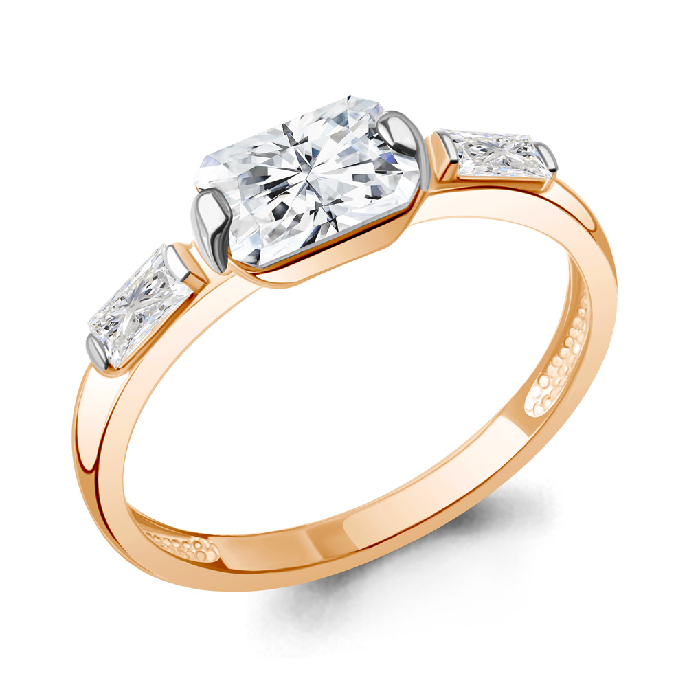 Кольцо из золота с фианитом AQUAMARINE 67835.1 67835.1