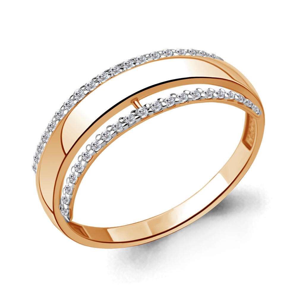 Кольцо из золота с фианитом AQUAMARINE 67874а.1 67874а.1