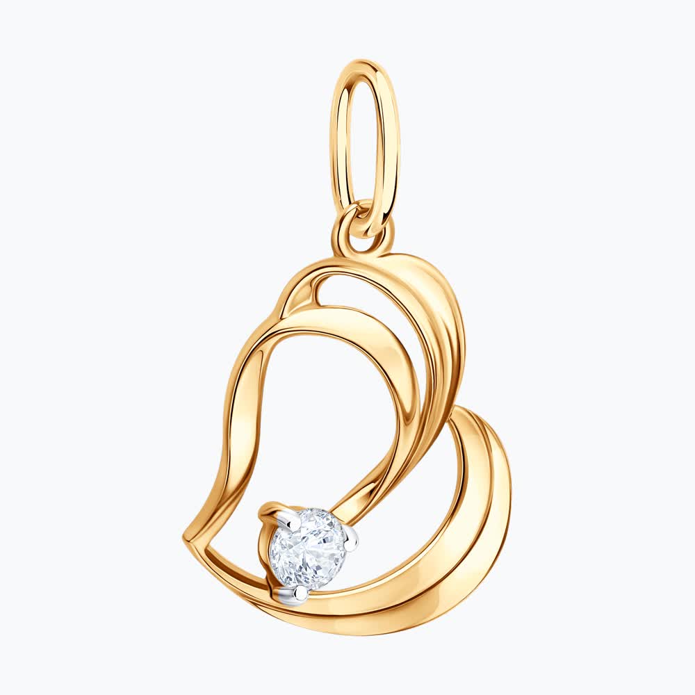 Подвес из золота с фианитом Diamant 51-130-02357-1 51-130-02357-1