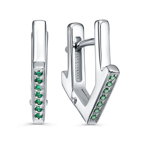 Серьги из серебра с кристаллом сваровским KABAROVSKY 12-1050-40400 12-1050-40400