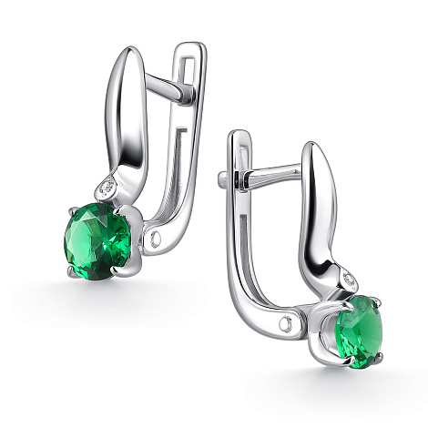 Серьги из серебра с бриллиантом Алькор 02-1809/брни-00 02-1809/брни-00