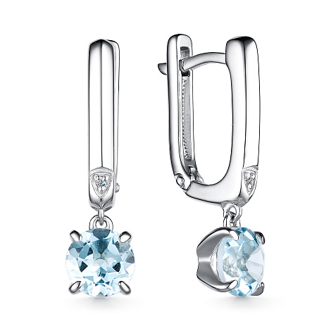 Серьги из серебра с бриллиантом Алькор 02-3951/бртб-00 02-3951/бртб-00