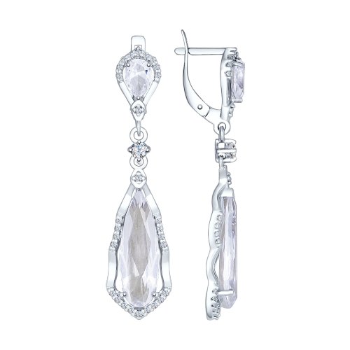 Серьги из серебра с фианитом SOKOLOV 92021520 92021520