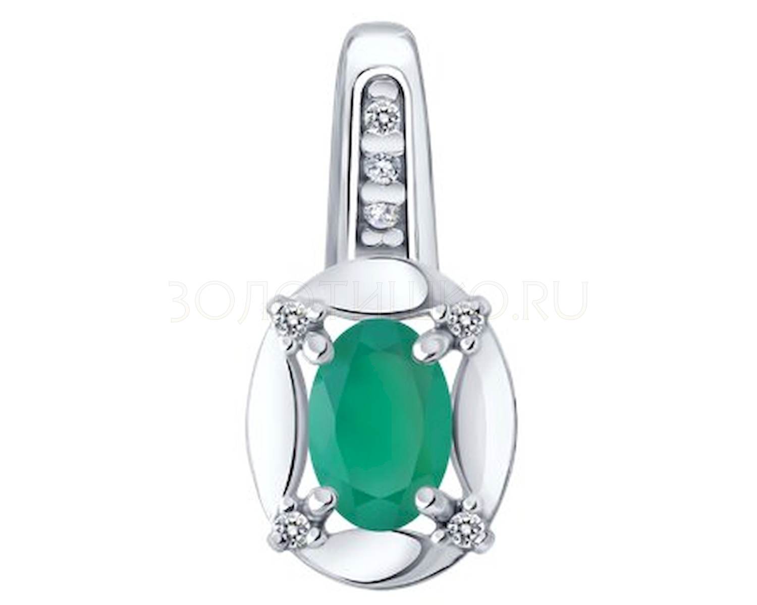 Подвес из серебра с фианитом и с агатом SOKOLOV 92030862 92030862