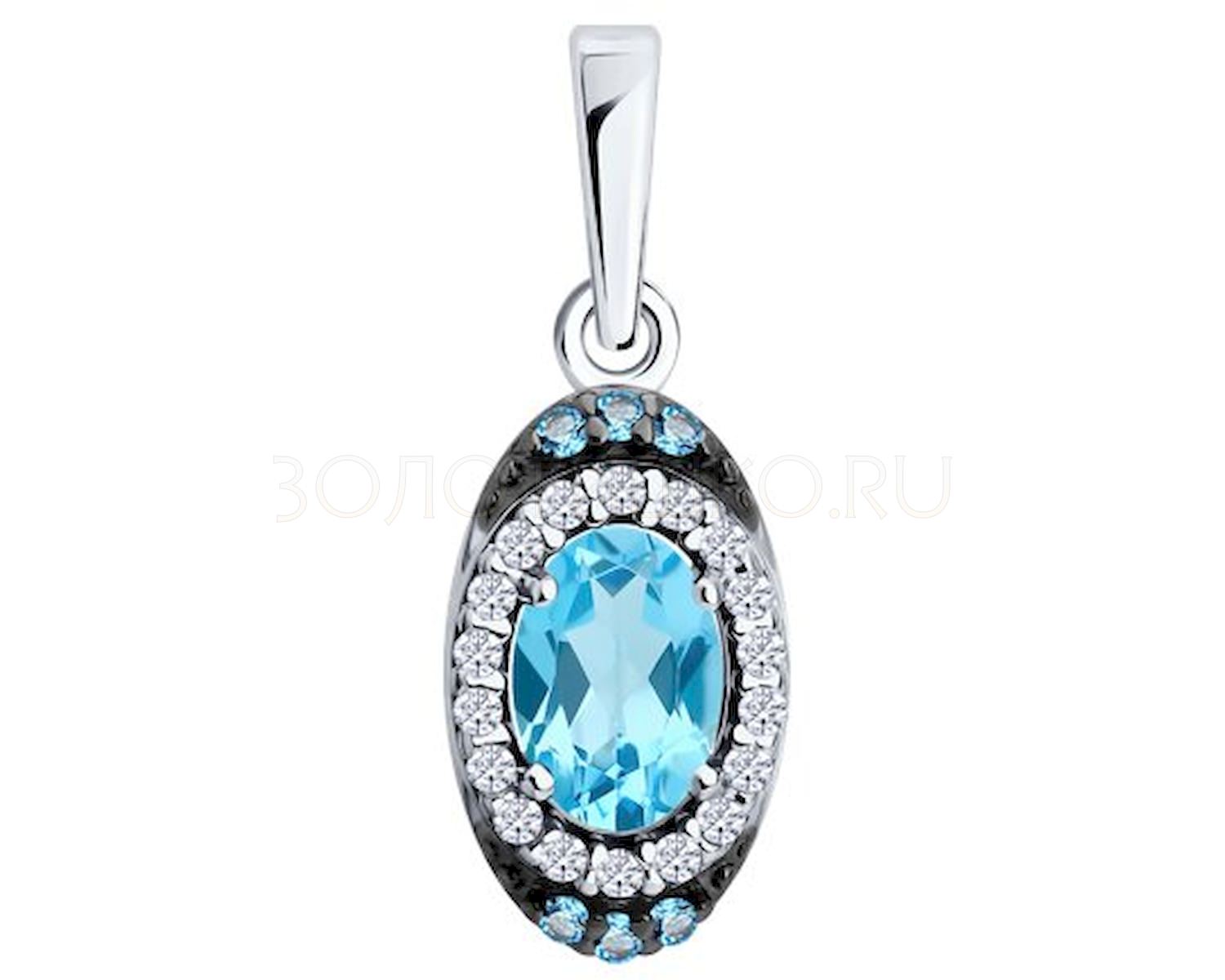 Подвес из серебра с фианитом и с топазом SOKOLOV 92030887 92030887