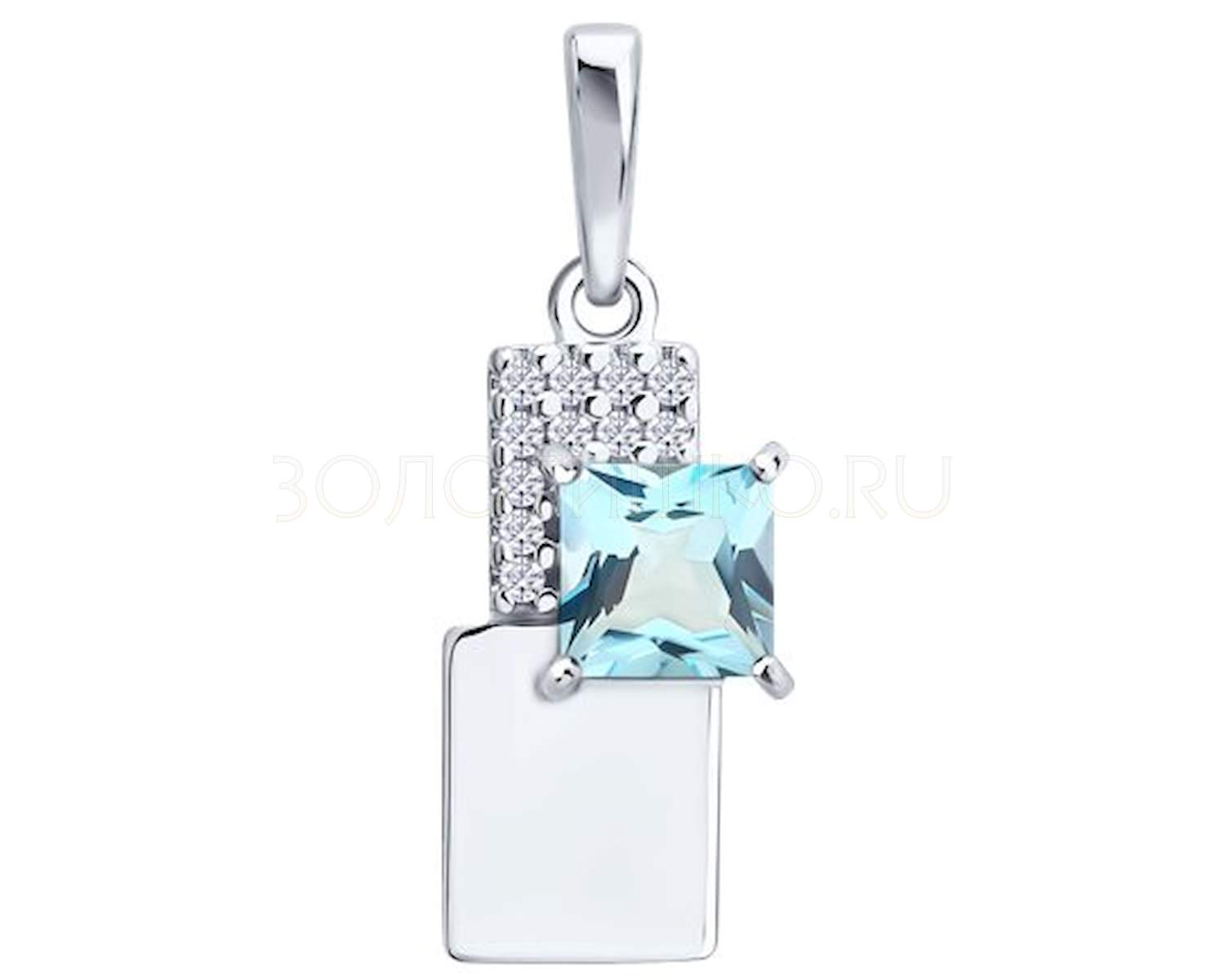 Подвес из серебра с фианитом и с топазом SOKOLOV 92030911 92030911