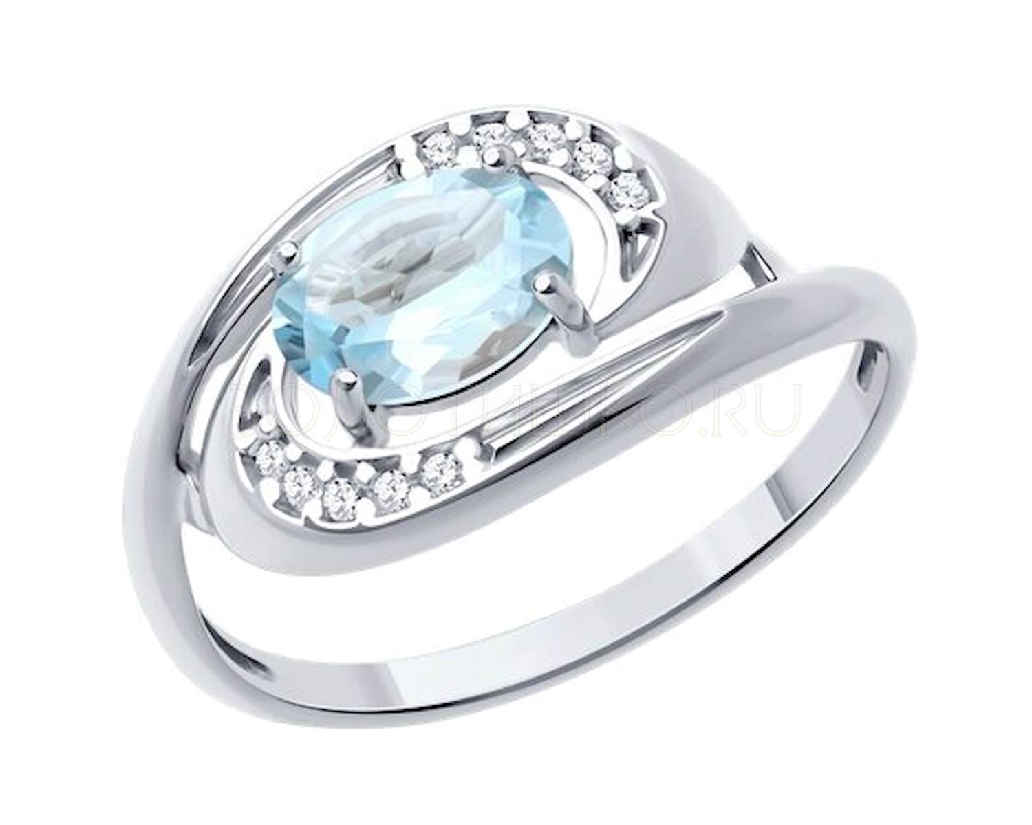 Кольцо из серебра с фианитом и с топазом DIAMANT 94-310-02685-2 94-310-02685-2