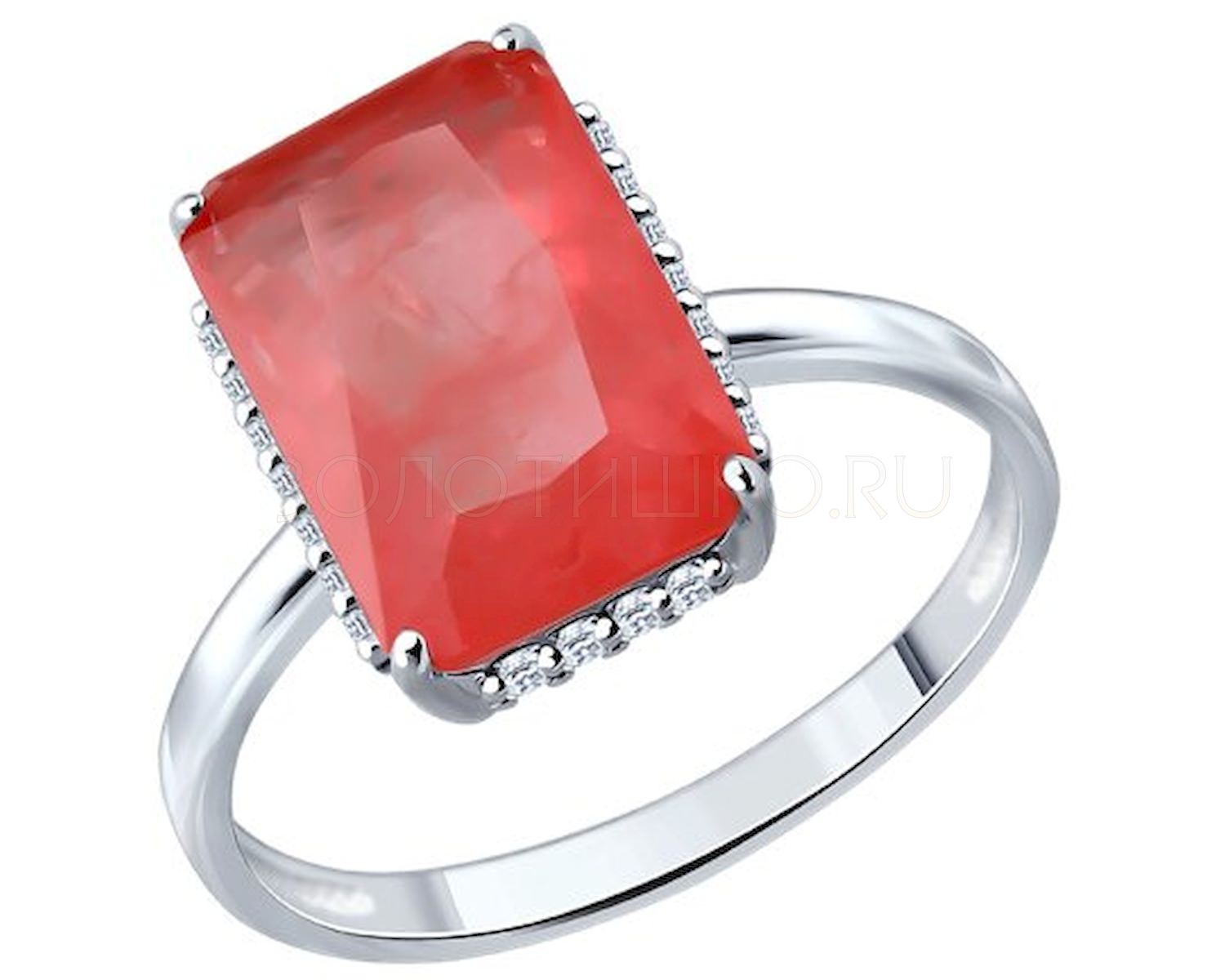 Кольцо из серебра с фианитом и с кварцем SOKOLOV 94014963 94014963