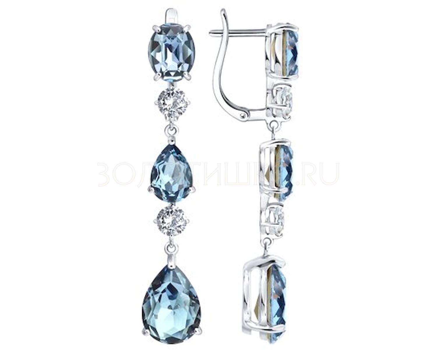 Серьги из серебра с фианитом SOKOLOV 94027600 94027600