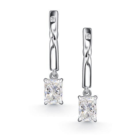 Серьги из серебра с бриллиантом Алькор 02-4683/бргх-00 02-4683/бргх-00