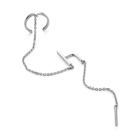 Серьги из белого золота с бриллиантом Алькор 25949-200 25949-200