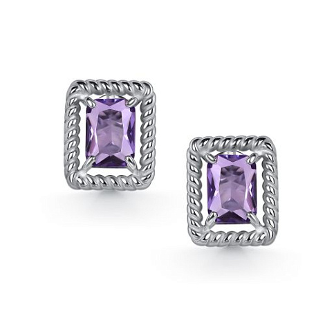 Серьги из серебра с аметистом Алькор 02-6024/00ам-00 02-6024/00ам-00