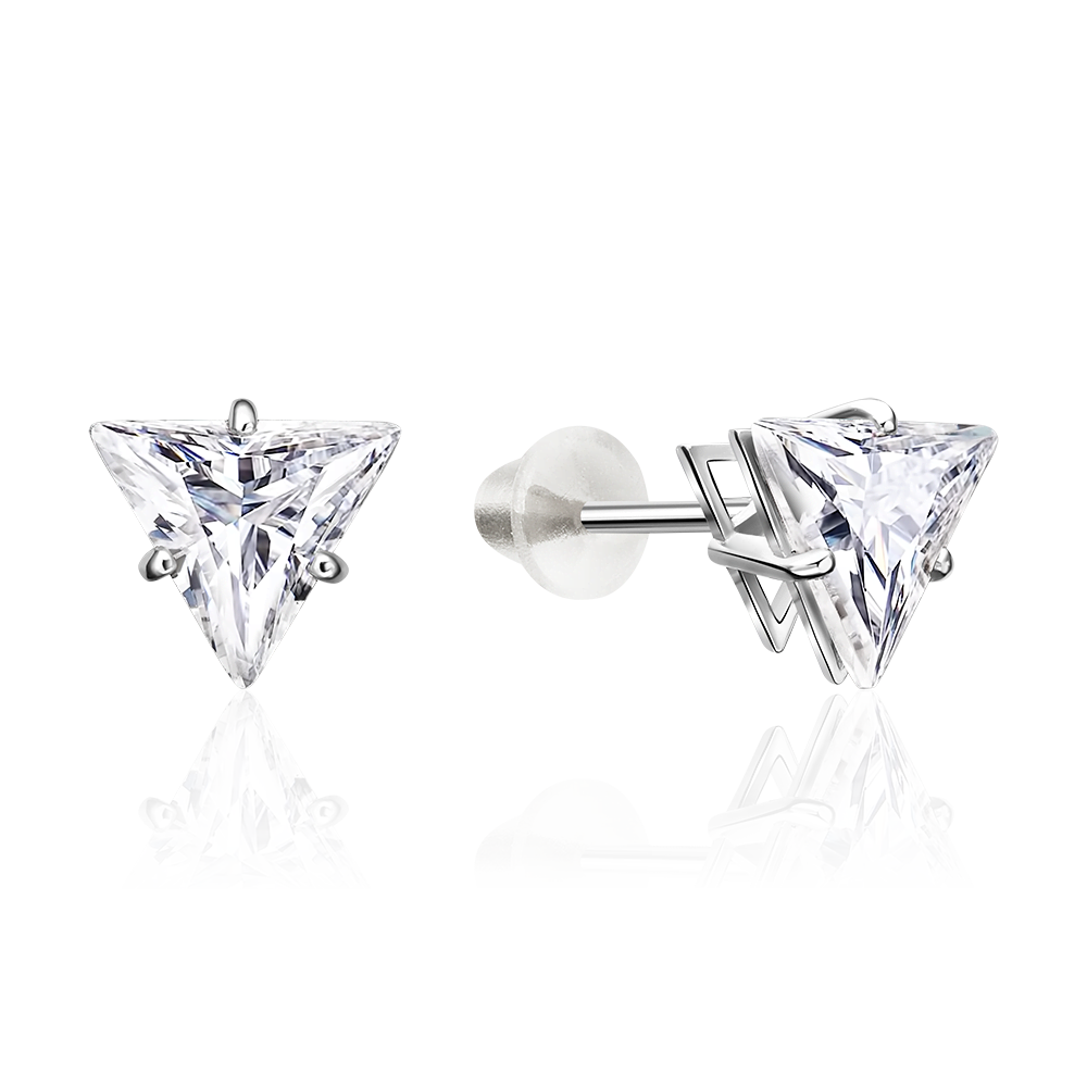 Серьги из серебра с фианитом Платина 02-5673-00-401-0200 02-5673-00-401-0200