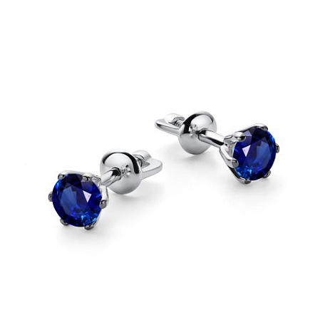 Серьги пусеты из серебра Алькор 02-0380/0гтс-00 02-0380/0гтс-00