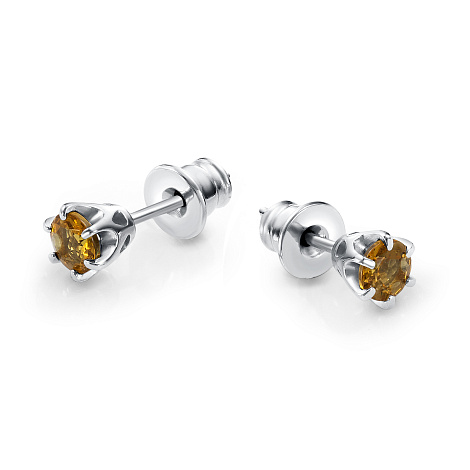 Серьги пусеты из серебра Алькор 02-1539/00ст-00 02-1539/00ст-00