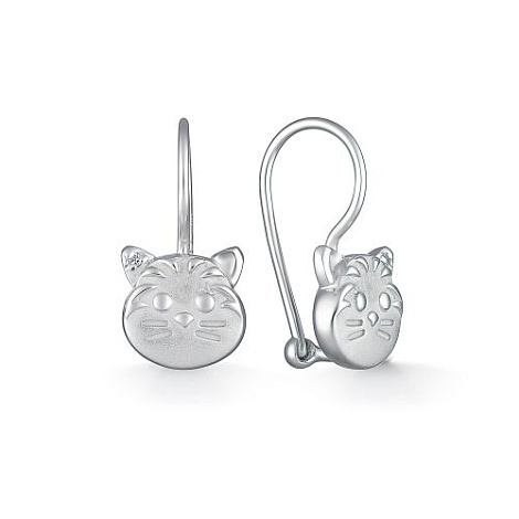 Серьги детские из серебра с бриллиантом Алькор 02-2270/000б-00 02-2270/000б-00