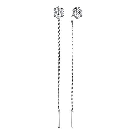 Серьги детские из серебра с фианитом Алькор 02-3357/00кц-00 02-3357/00кц-00