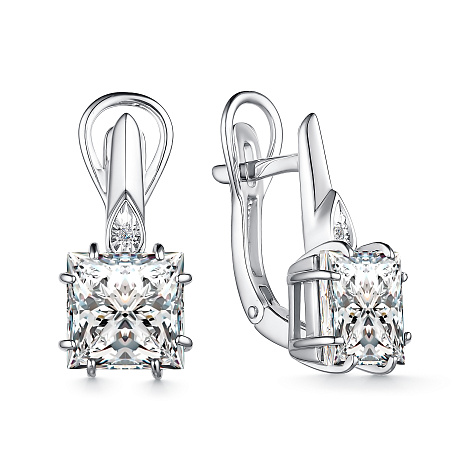Серьги из серебра с бриллиантом Алькор 02-3811/бргх-00 02-3811/бргх-00
