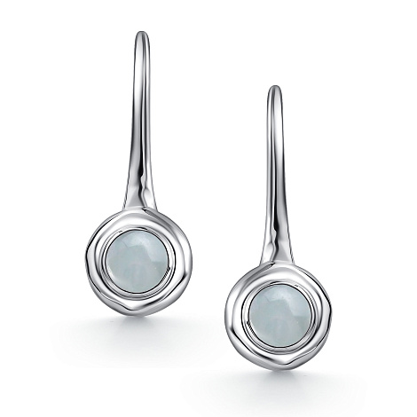 Серьги из серебра с аквамарином Алькор 02-4409/0акв-00 02-4409/0акв-00