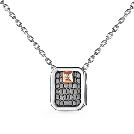 Колье из серебра с бриллиантом Алькор 06-3385/000б-17 06-3385/000б-17