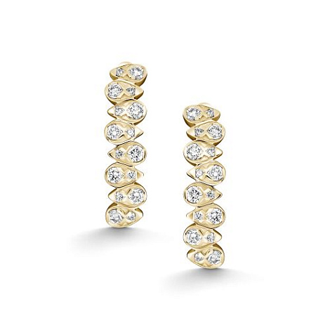 Серьги из лимонного золота с бриллиантом Алькор 26882-300 26882-300