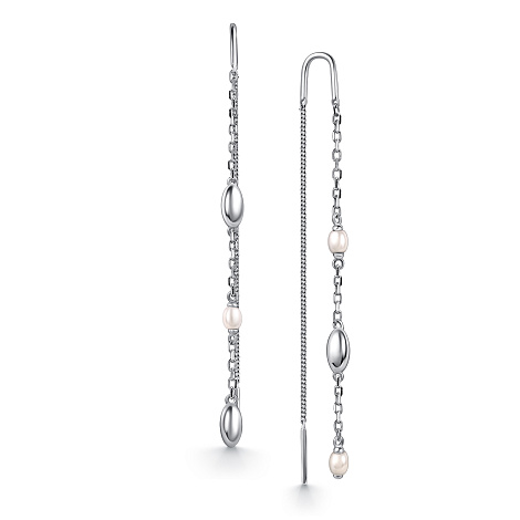 Серьги продевки из серебра Алькор 02-5031/0жсв-00 02-5031/0жсв-00