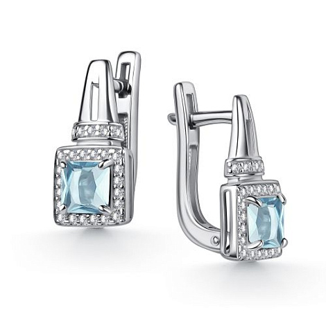 Серьги из серебра с фианитом Алькор 02-6031/00тб-00 02-6031/00тб-00